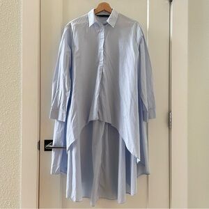 Zara High Low Shirt Dress Light Blue Size XS